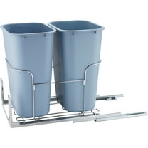 KFFKFF Double Pullout Waste Container Kitchen Trash Can 70L with Soft Close Grey