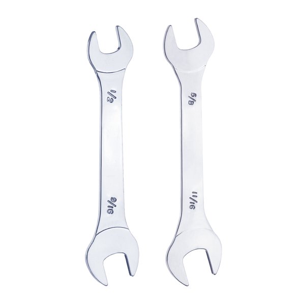 Uxcell 2pcs Double Open End Thin Wrench 1/2" 9/16" 5/8" 11/16" SAE U-Shaped Spanner