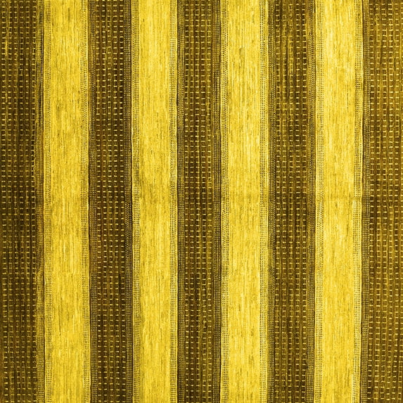 Ahgly Company Indoor Square Abstract Yellow Contemporary Area Rugs, 8' Square