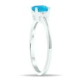 thumbnail image 2 of SZUL Women's Princess Cut Blue Topaz and Diamond Classic Band in 10K White Gold, 2 of 5