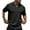 Black, variant on WREESH Men's Casual Solid Color Short Sleeve Collared Shirt Knit Fashion Pullover Top with Turndown Collar for Everyday Wear Black