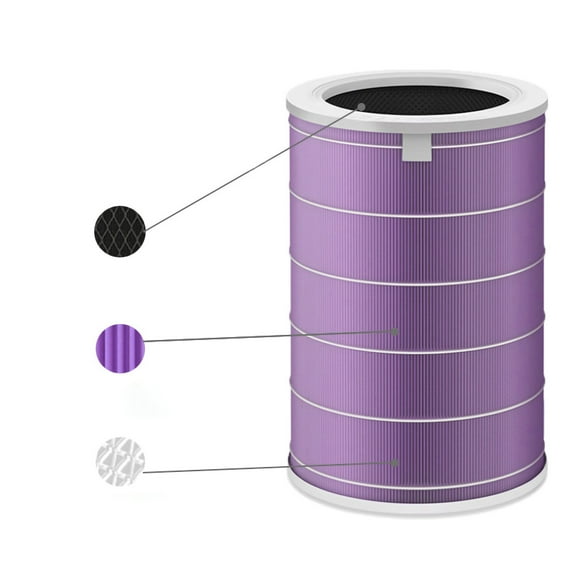 Filtro de repuesto de carbón activado para purificador de aire Xiaomi Pro de 1.ª, 2.ª y 3.ª generación, color morado