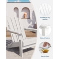 thumbnail image 3 of EuKer Adirondack Chair, HDPE Outdoor Furniture with Foldable Design and Wood Texture for Patio, Pool, Backyard, White, 3 of 8