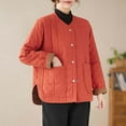 thumbnail image 5 of Fesfesfes Women's Fall Winter Coat Notched Collar Long Sleeve with Buttons Closure Large Patch Pockets Insulated Fabric for Cold Weather(Red#4,M), 5 of 8