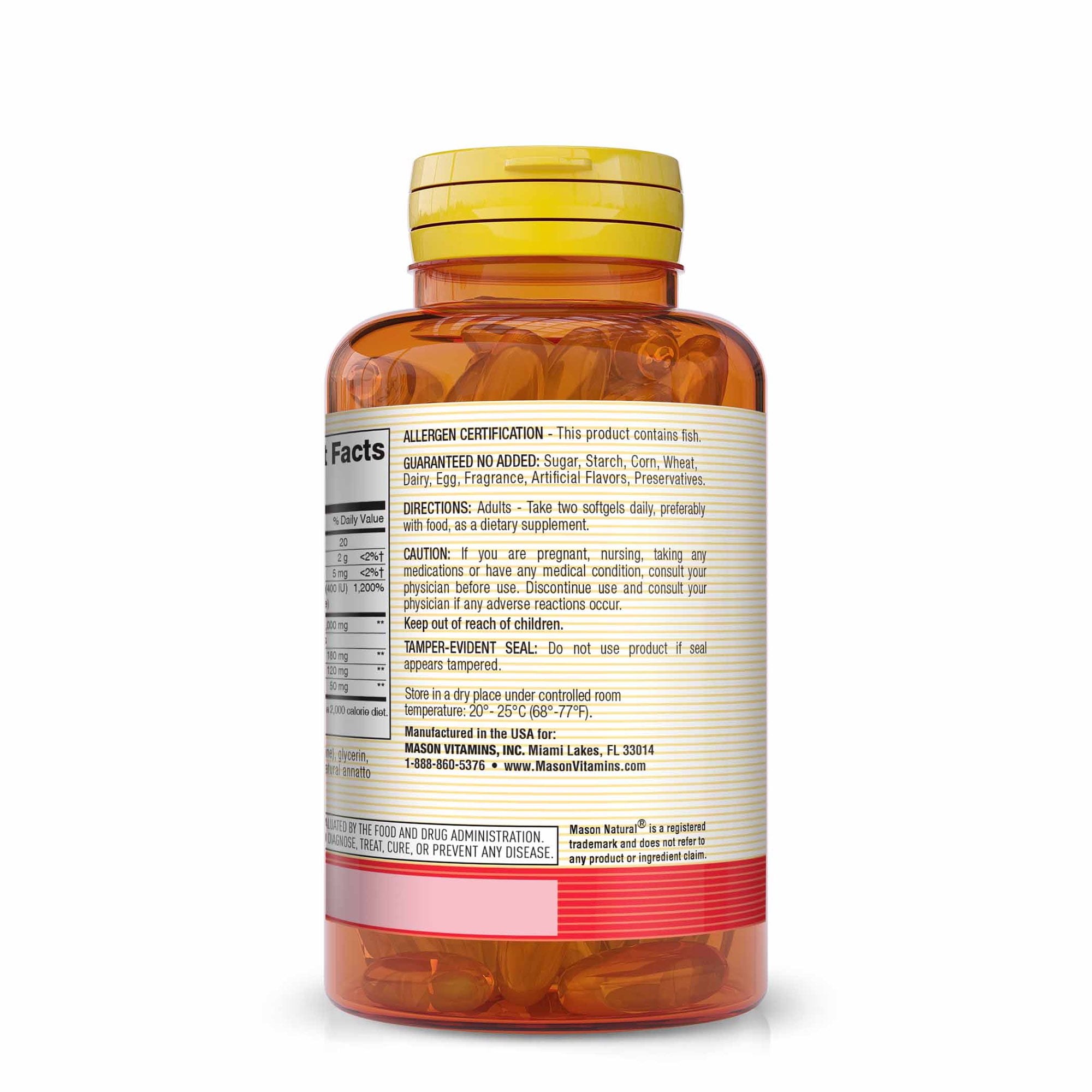 (3 pack) Mason Natural Heart Trio: CoQ10, Vitamin E & Fish Oil - Cardiovascular Health Supplements, 60 Soft Gels