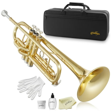 Ashthorpe Standard Bb Trumpet for Students and Beginners, Gold Lacquer Finish