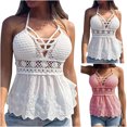 thumbnail image 4 of Women's Summer Sleeveless Knit Round Neck Slim Neckless Tank Top Pink,S, 4 of 4