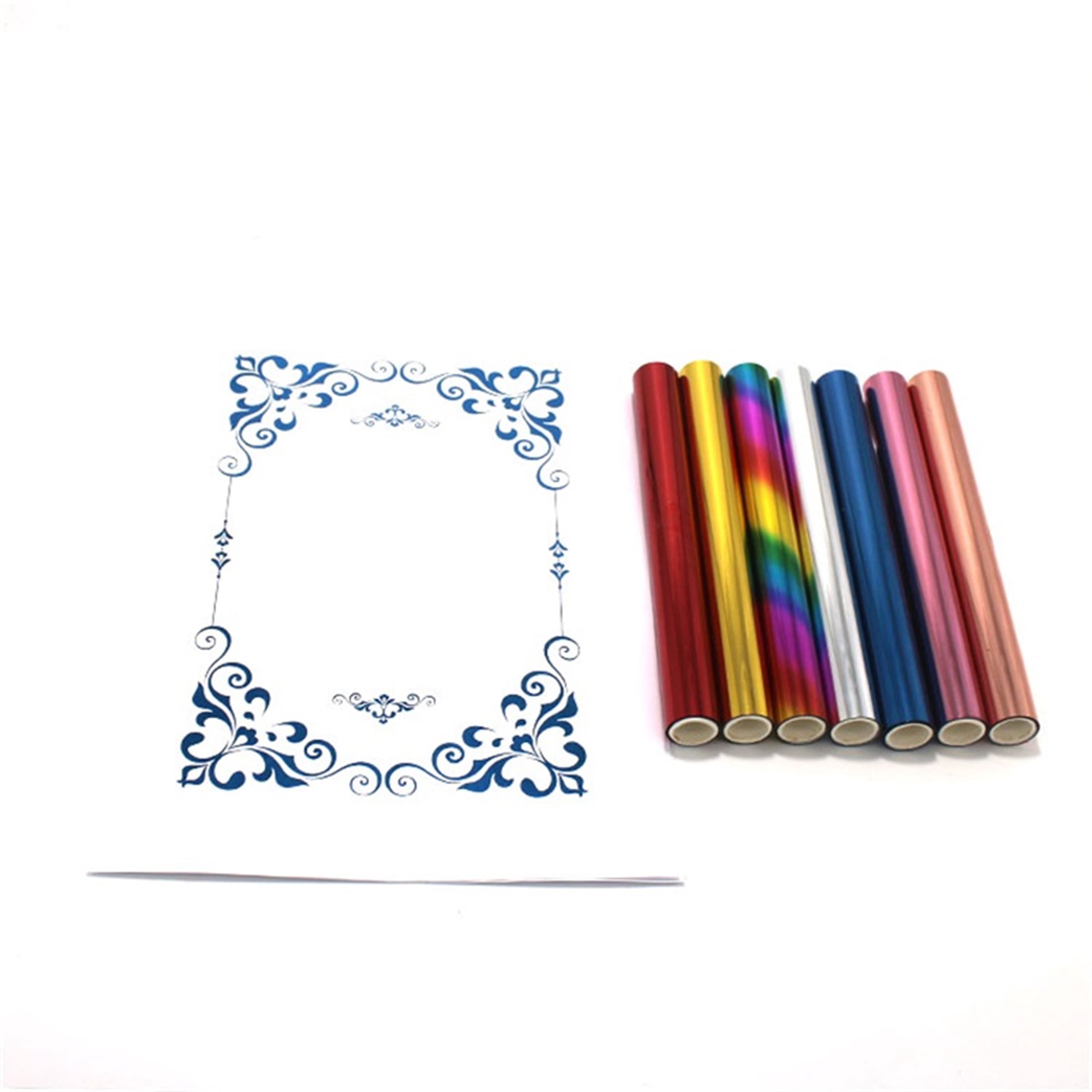 Briartw 7 Roll 196.85x7.6 inch Toner Reactive Foil Paper/Hot Stamping Foilby Laser Printer and Laminator for Make a Greeting Card, Wedding Invitation