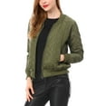 thumbnail image 2 of INSPIRE CHIC Women's Quilted Jackets Stand Collar Zip Up Raglan Sleeves Bomber Jacket, 2 of 7