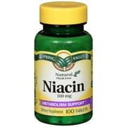 Spring Valley: Natural Flush Free 100 Mg Metabolism Support Niacin Dietary Supplement, 100 Ct