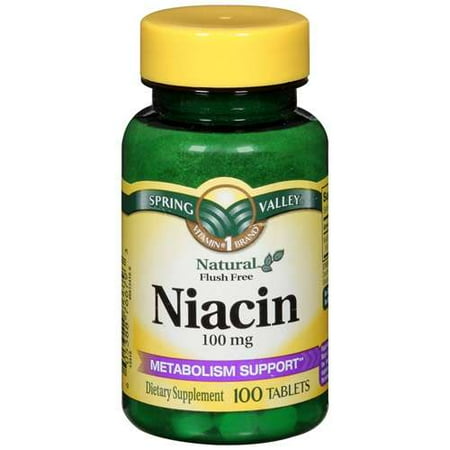 Spring Valley: Natural Flush Free 100 Mg Metabolism Support Niacin Dietary Supplement, 100 Ct
