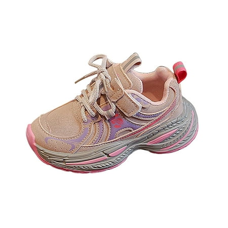 

Sopiago Kids Athletic Shoes Lightweight Breathable Adjustable Strap Elastic Lace Up Toddler Sneakers Girls Pink (Toddler/Little Kid/Big Kid) 13.5