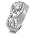 thumbnail image 3 of Perfect Designer 1 carat Round Diamond Engagement Ring for Women in White Gold, 3 of 4