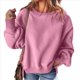 thumbnail image 2 of Suéter de Cuello Redondo para Mujer, Holgado, de Lana de Cordero, Informal, Versátil, de Larga, para Otoño e Invierno. Rosa M, 2 of 9