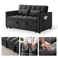 thumbnail image 3 of Vinform 55" 3 in 1 Convertible Sleeper Sofa Bed, Pull Out Loveseat Couch with Storage Pocket, Black, 3 of 6