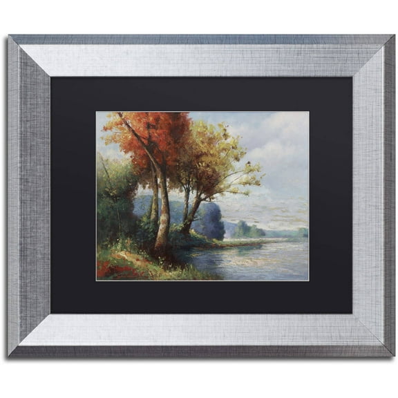 Trademark Fine Art "Corot Tribute" Canvas Art by Daniel Moises, Black Matte, Silver Frame