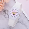thumbnail image 2 of Reloj redondo de moda con correa de silicona de reloj de pulsera de cuarzo clásico con patrón lindo, 2 of 7