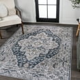 thumbnail image 3 of JONATHAN Y WASHABLE 5 x 8 Area Rug, Didim Boho Medallion - Navy/Light Gray, WSH102B-5, 3 of 8