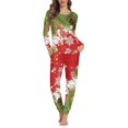 thumbnail image 2 of Conjunto de pijama informal de dos piezas para mujer, jersey de manga larga con diseño navideño, ropa de dormir cómoda y holgada, camisón para mujer, 2 of 4