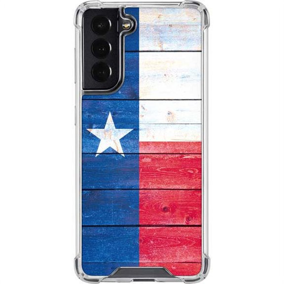 Skinit Countries of the World Texas Flag Light Wood Galaxy S22 Clear Case