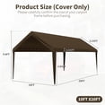 thumbnail image 2 of Pakunoda 10' X 20' Carport Canopy Replacement Cover, Portable Car Garage Shelter Party Top Tent with 34PC Ball Bungees, Chocolate (Only Cover, Frame Not Included), 2 of 8