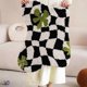 thumbnail image 2 of Irregular Check Imitation Cashmere Floor Mat Profiled Ins Checkerboard Children's Bedside Bedroom Window Carpet Mat, 2 of 5
