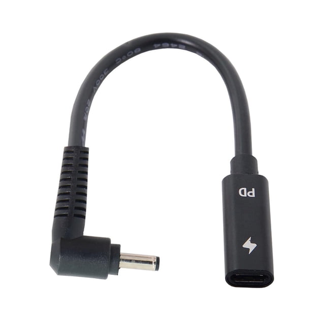cablecc Tipo C USB-C Entrada hembra a DC 4.0x1.3mm Cable de carga PD de alimentación apto para computadora portátil 18-20V