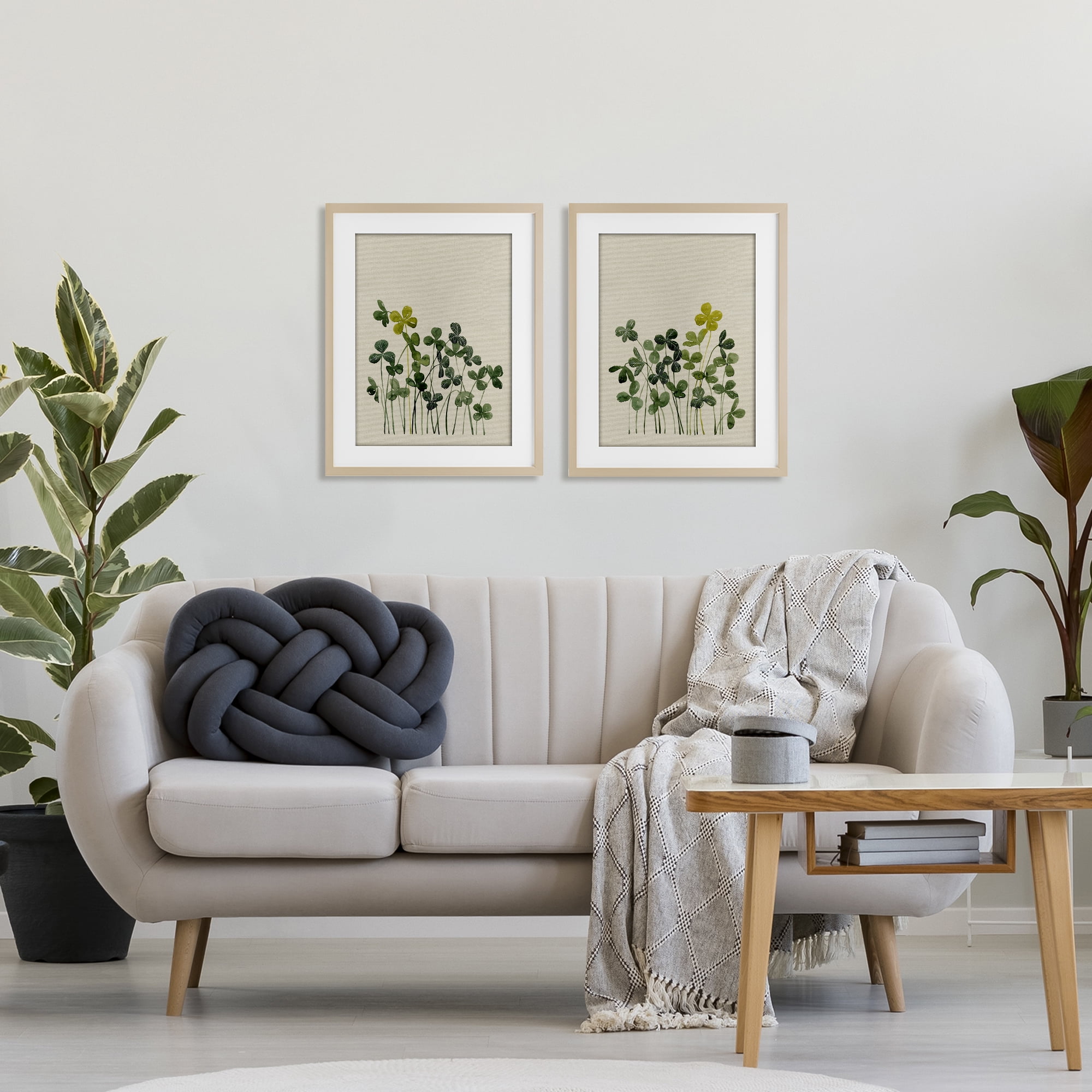 Minimal Hidden Gems 2 Piece Birch Framed Print Under Glass Set, design by Grace Popp