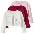 thumbnail image 6 of Gpaecead Toddler Kids Baby Girls Fashion Cute Solid Color Flower Long Sleeve Button Cardigan Coat Red, 6 of 6