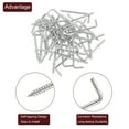 thumbnail image 4 of Uxcell 100 Pack L Shape Hooks, 1 1/4 Inch Right Angle Screw Hooks for Hanging, Silver, 4 of 7