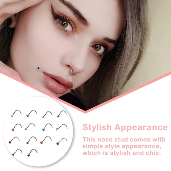 Girls Nose Studs Decorations Women Facial Adornment Stainless Steel Body Piercing Decor Gift Female Face Jewelry Accessories White2