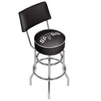 Trademark NBA San Antonio Spurs 40" Padded Swivel Bar Stool with Back, Chrome