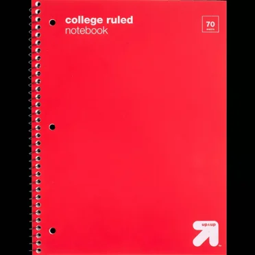 College Ruled 1 Subject Flexible Plastic Cover Spiral Notebook
