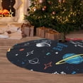 thumbnail image 6 of Lsque Space Print Christmas Tree Skirt, Tree Skirt with Ties or Velcro, Perfect for Holiday Decorations, Halloween, and New Year-36", 6 of 7