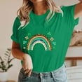 thumbnail image 4 of VgaVtl T-Shirts Womens Plus Size Cotton St. Patrick's Day Short Sleeve Womens Tops Loose Holiday Comfy Bow Print Tops,Green XL, 4 of 5