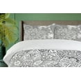 thumbnail image 4 of Ambesonne Mandala Duvet Cover Sets, Eastern Lace Floral Image, 2-Queen, White and Grey, 4 of 7