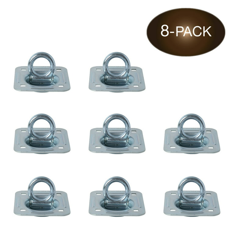 DC Cargo Mall 8 Pack  D-Ring Tie-Down Anchors (Large Square), Recessed-Pan  Fitting D-Rings Heavy Duty Steel Cargo Tie-Downs,  Truck/Trailer/Flatbed/Pickup Tie-Down Anchor 