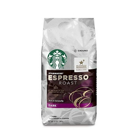 Starbucks Espresso Roast Dark Roast Ground Coffee, 12-Ounce Bag (Pack of 20)