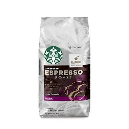 Starbucks Espresso Roast Dark Roast Ground Coffee 12-Ounce Bag (Pack of 14)