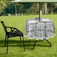 thumbnail image 7 of Coolnut 60" Mexican Talavera Outdoor Tablecloth with Umbrella Hole and Zipper, Waterproof Round Tablecloth for Party,Patio,Picnic,Holiday Dinner,Summer, 7 of 7