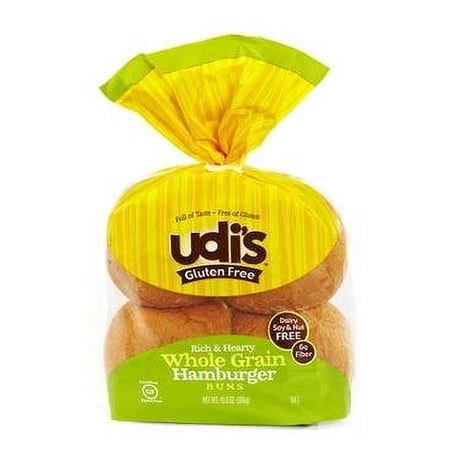 Udis Whole Grain Hamburger Buns, 10.8 Ounce -- 8 per case.