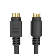 Cmple - S Video Cable 25 ft SVHS 4-PIN Video Cable Mini Din S-Video Cord for Home Theater, Camcorder, DSS Receiver, DVD Player- Black