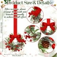 thumbnail image 6 of Dserfhy 6 Pcs 6 Inch Christmas Mini Cabinet Wreaths Small Artificial Cedar Wreath with Ribbon Bow Pinecone Berry for Front Door Window Farmhouse Home Party Decoration, 6 of 8