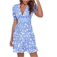thumbnail image 1 of Pompotops Robes d'Été Sans Manches pour Femmes, Col en U, Amincissantes, 1 of 9