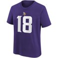 thumbnail image 2 of Youth Nike Justin Jefferson Purple Minnesota Vikings Player Name & Number T-Shirt, 2 of 3