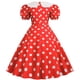 thumbnail image 4 of Vestidos Para Mujer Vestidos Casuales Retro Vintage Moda Estampado Cuello Redondo Manga Corta Puff Manga Lunares Swing Vestido Odeerbi ODB152270, 4 of 7