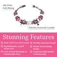 thumbnail image 2 of Cate & Chloe Aurora 18k White Gold Plated Bracelet with Pink Beads and Swarovski Crystals for Women, 2 of 9