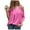 Hot Pink, variant on PATLOLLAV Womens Tops Round-Neck Solid Lace Short Sleeve T-Shirt Hollow Out Blouse