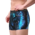 thumbnail image 2 of Sikiie Cool Blue Light Wolf Print Men's Boxer Briefs, Elastic Waistband Boxer Briefs Leggings-Small, 2 of 5