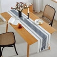 thumbnail image 4 of Camino de mesa de rayas con borlas tejidas a mano, moderno y sencillo, para el hogar, mesa de comedor, toalla para mueble de TV, funda para mesa de café, 4 of 5
